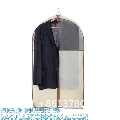 Gusseted Travel Garment Bag with Accessories Zipper Pocket Breathable Suit Garment Cover for Shirts Dresses Coats