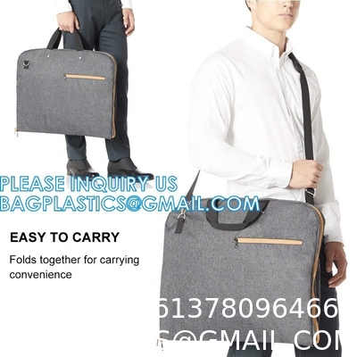 Gusseted Travel Garment Bag with Accessories Zipper Pocket Breathable Suit Garment Cover for Shirts Dresses Coats