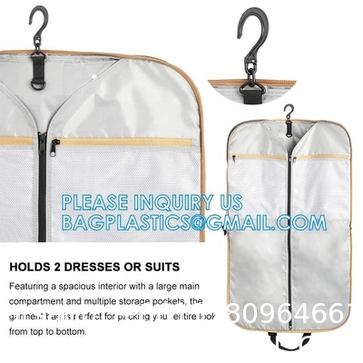 Gusseted Travel Garment Bag For Business, Foldable, Durable Thick Oxford Fabric Travel Suit Bag