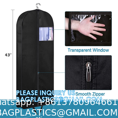 Carry On Garment Bag For Business Travel Canvas Leather Men Suit Cover, Non Woven Dust Cover Bags