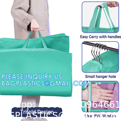 Carry On Garment Bag For Business Travel Canvas Leather Men Suit Cover, Non Woven Dust Cover Bags
