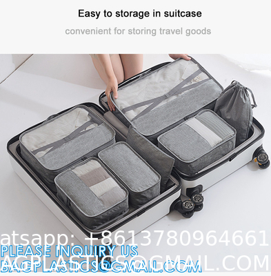 Portable Set Packing Cubes Luggage Travel Organizer Storage For Travel With Shoe Bag And Toiletry Bag
