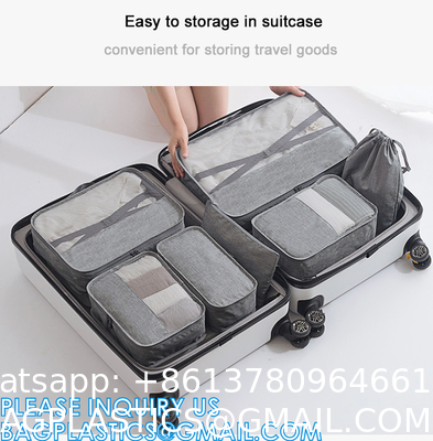Portable Set Packing Cubes Luggage Travel Organizer Storage For Travel With Shoe Bag And Toiletry Bag