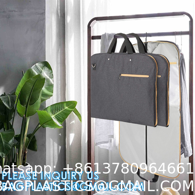Business Garment Bag Cover For Suits Dresses Clothing Foldable Pockets, Carry On Garment Bag, Moving Bags