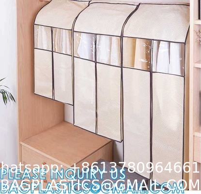 Large Capacity Dustproof Clothing Closet Organizer Custom Suit Garment Cover Bags Custom Logo