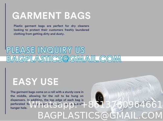 Dry Cleaner Suit Clothes Dustproof Storage Bags Hanging Garment Cover For Closet Storage, Laundry