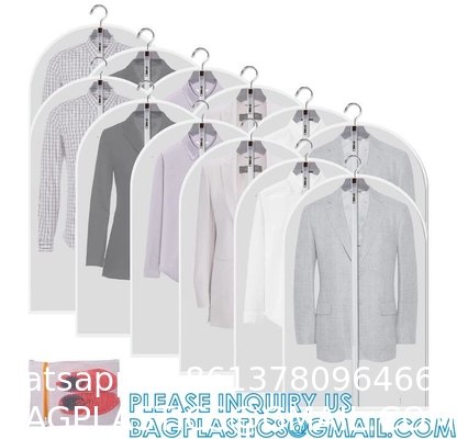 Translucent Clothes Are High Quality And Dustproof Recycled Poly Custom Hanging Garment Cover Bag White