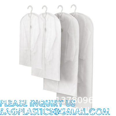 Translucent Clothes Are High Quality And Dustproof Recycled Poly Custom Hanging Garment Cover Bag White