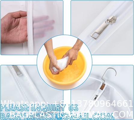 Translucent Clothes Are High Quality And Dustproof Recycled Poly Custom Hanging Garment Cover Bag White
