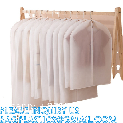 Translucent Clothes Are High Quality And Dustproof Recycled Poly Custom Hanging Garment Cover Bag White