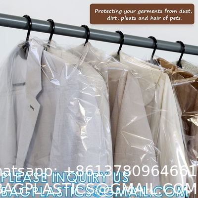 Dry Cleaner Bags, Clothing Protector Covers Dustproof Clothing Dust Cover Laundry Travel Clothes Storage