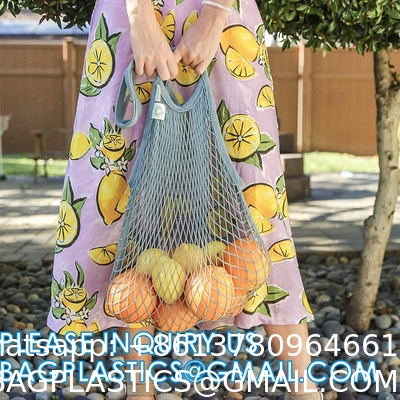 Organic Cotton String Washable Market Bag | Mesh Produce Bag, Fruits Vegetable Net Bag, Eco Net Bag