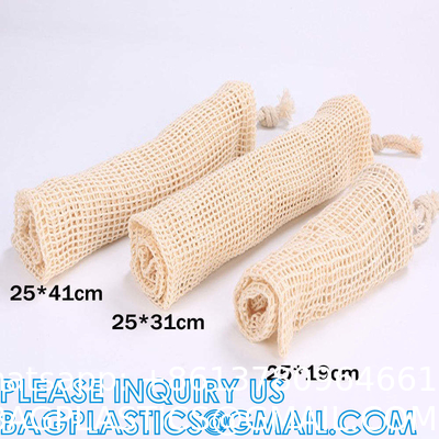 Custom Fruit and Vegetable Bag, Eco Friendly Reusable Grocery Tote Bags Organic Mesh Net Drawstring bags