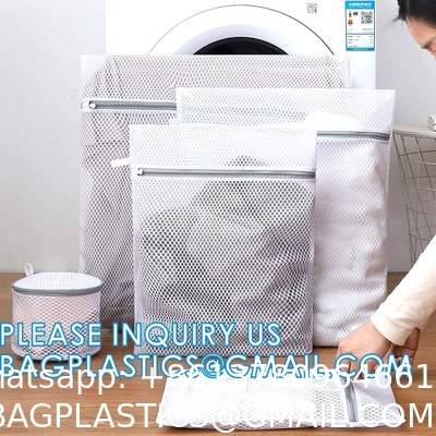 Mesh Laundry Bags for Delicates with Premium Zipper, Travel Storage Organize Bag, Clothing Washing Bags