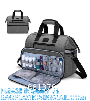 Medical Bag, Medical Equipment Bag, Adjustable Divider, Nonslip Bottom, Removable Shoulder Strap, Water-Resist