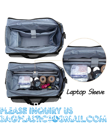 Medical Bag, Medical Equipment Bag, Adjustable Divider, Nonslip Bottom, Removable Shoulder Strap, Water-Resist