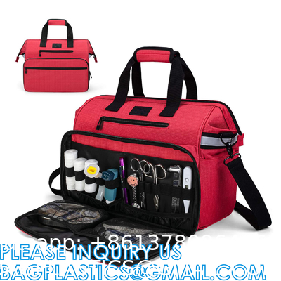 Home Health Nurse Bag Empty, Portable Medical Supplies Shoulder Bag For Hospice, Home Visit, Hospital Interns