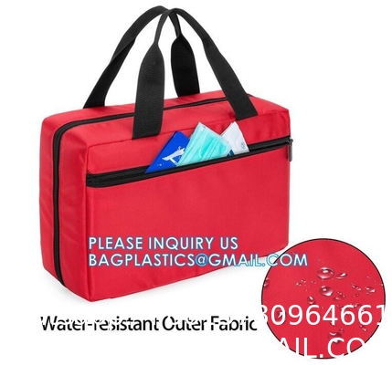 Emergency Treatment Medical Bags Multi-Pocket for Home School Office Car Traveling Hiking Trip Daycare
