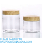 Eco-Friendly Natural Frosted Amber Clear Jars Containers Pot Body Butter Cosmetic Cream Jar With Bamboo Lid