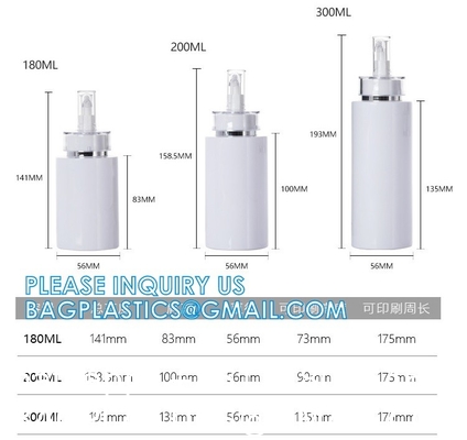 Shampoo Pump Bottle, Luxury Silver Cosmetic Packaging Face Cream Serum Essence Lotion Dispenser Pump Bottle