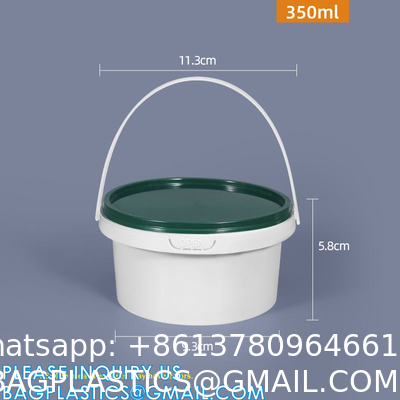 Heavy Duty Round Square Handle Bucket for Paint Chemical Ice Food Flowers, container barrel with handle