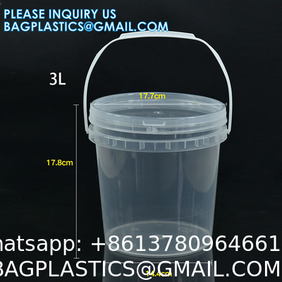 Heavy Duty Round Square Handle Bucket for Paint Chemical Ice Food Flowers, container barrel with handle