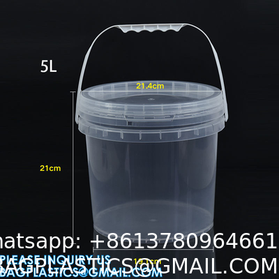 Heavy Duty Round Square Handle Bucket for Paint Chemical Ice Food Flowers, container barrel with handle