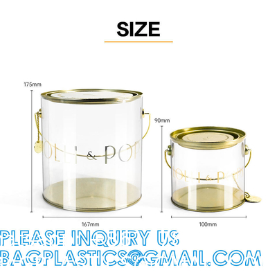 Plastic Tin Cans, For Crafts, Decorating, Baby/Wedding Shower Decor, Quart Size Clear Plastic Paint Cans