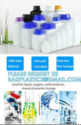 Square Chemical Plastic Biochemistry Medical Reagent Bottle 30ml 50ml 60ml 150ml 500ml 1000ml Custom Capacity