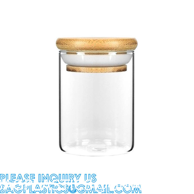 Plastic Glass Test Tubes with Cork Stoppers, Liquid Sample Vial, Leak-Proof, Jars Tube Containers With Wood Lid