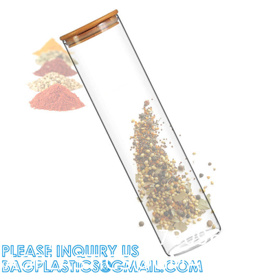 Plastic Glass Test Tubes with Cork Stoppers, Liquid Sample Vial, Leak-Proof, Jars Tube Containers With Wood Lid