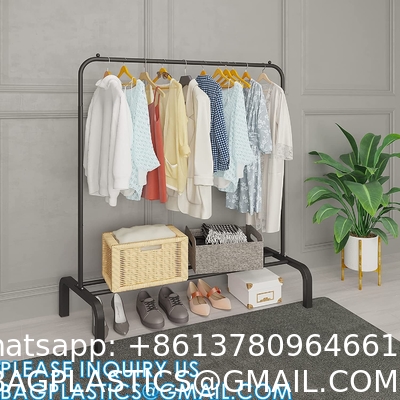 Clothes Rack, Garment Rack, Clothing Rack for Hanging Clothes, Drying Rack Hanger, Steel Frame, Mesh Storage Shelf
