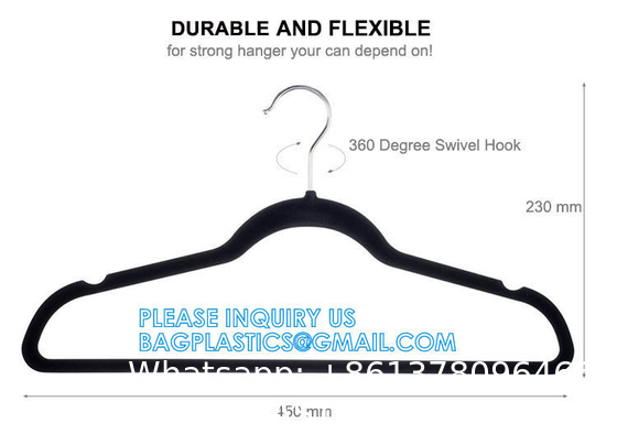 Velvet Hanger 50 Pack Space Save Non-Slip Padded Rose Gold Hook Flocked White And Black Velvet Clothes Hangers