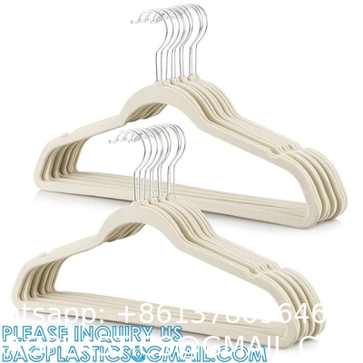 Velvet Hanger 50 Pack Space Save Non-Slip Padded Rose Gold Hook Flocked White And Black Velvet Clothes Hangers
