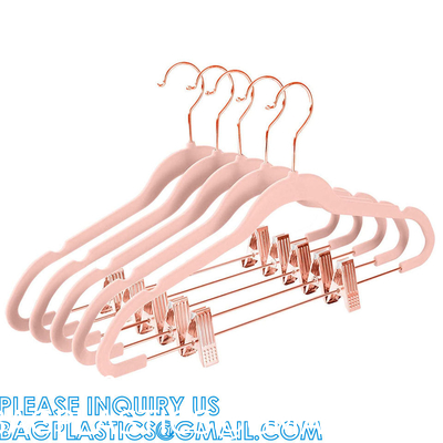 Velvet Hanger 50 Pack Space Save Non-Slip Padded Rose Gold Hook Flocked White And Black Velvet Clothes Hangers