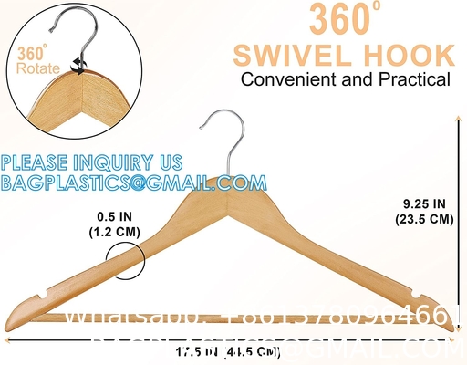 Solid Wood Suit, Premium New Fashion, Boutique, Wooden Hangers for Suit Coat Jacket, with Shoulder Grooves