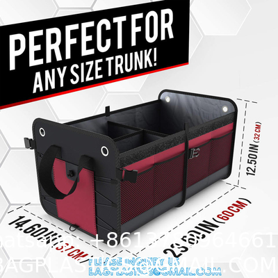 Trunk Organizer Foldable Car Storage Boxes Car Storage Bag, Organizer Multi-Compartment Collapsible Trunk storage