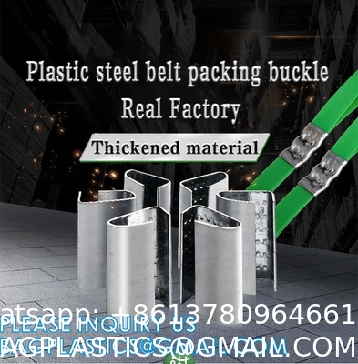 Straps Metal Clips, Pet Strap Packing Belt PET Packing Band Roll Straps Plastic Steel Buckle, Packaging Seals