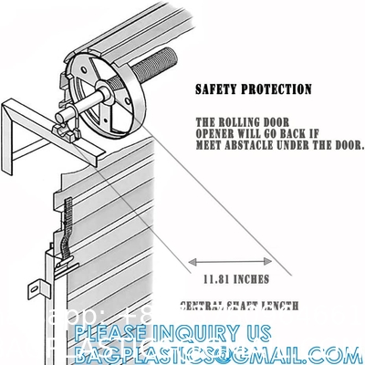 Roller Shutter Door Accessories, Iron Spring Box Roller Shutter Spring Box, Door Opener Motor with 2 Remote