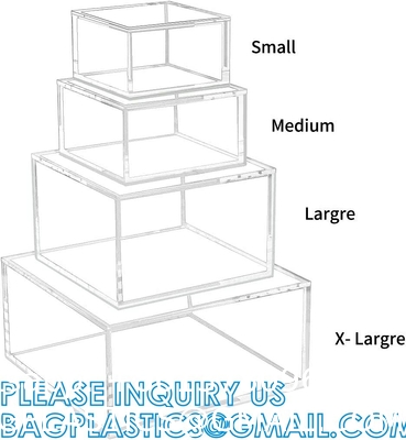 Clear Cube Display Case, Multi-Purpose Box Square Container, Decorative Acrylic Box with Lid, Stackable