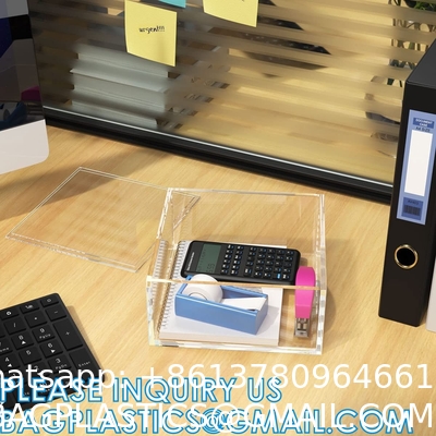 Clear Cube Display Case, Multi-Purpose Box Square Container, Decorative Acrylic Box with Lid, Stackable