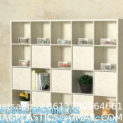 Clear Cube Display Case, Multi-Purpose Box Square Container, Decorative Acrylic Box with Lid, Stackable