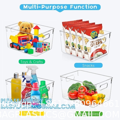 Plastic Storage Bins With Lids X-Large – Perfect Kitchen Or Pantry Organization, Fridge, Cabinet Organizers