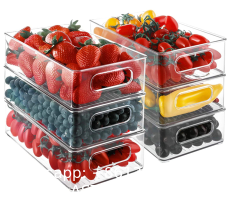 Fridge Tray Drawer Organizer Pull Out Refrigerator, Food Storage Boxes Stackable Home Kitchen Vegetable Storage