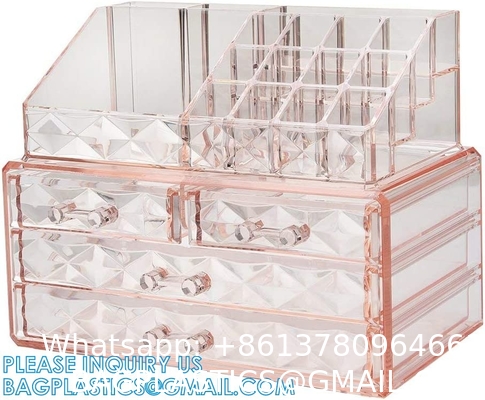 Cosmetic Storage Box Makeup Storage Container Organiser, Skincare Makeup Organizer, Brush Holder, Vanity Shelf
