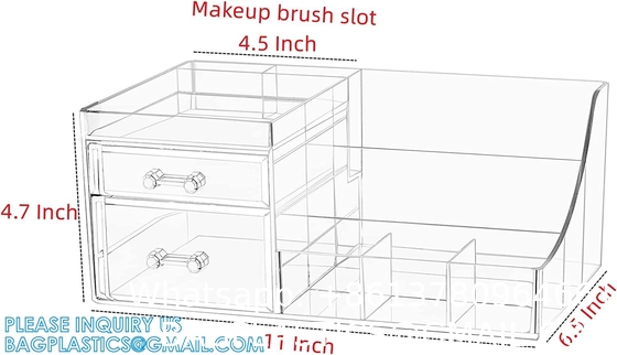 Cosmetic Storage Box Makeup Storage Container Organiser, Skincare Makeup Organizer, Brush Holder, Vanity Shelf