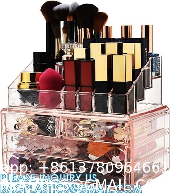 Cosmetic Storage Box Makeup Storage Container Organiser, Skincare Makeup Organizer, Brush Holder, Vanity Shelf