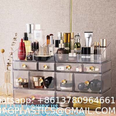 Cosmetic Storage Box Makeup Storage Container Organiser, Skincare Makeup Organizer, Brush Holder, Vanity Shelf