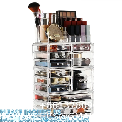 Cosmetic Storage Box Makeup Storage Container Organiser, Skincare Makeup Organizer, Brush Holder, Vanity Shelf