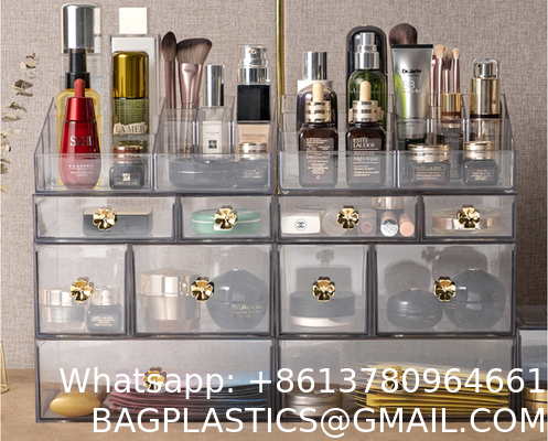 Cosmetic Storage Box Makeup Storage Container Organiser, Skincare Makeup Organizer, Brush Holder, Vanity Shelf